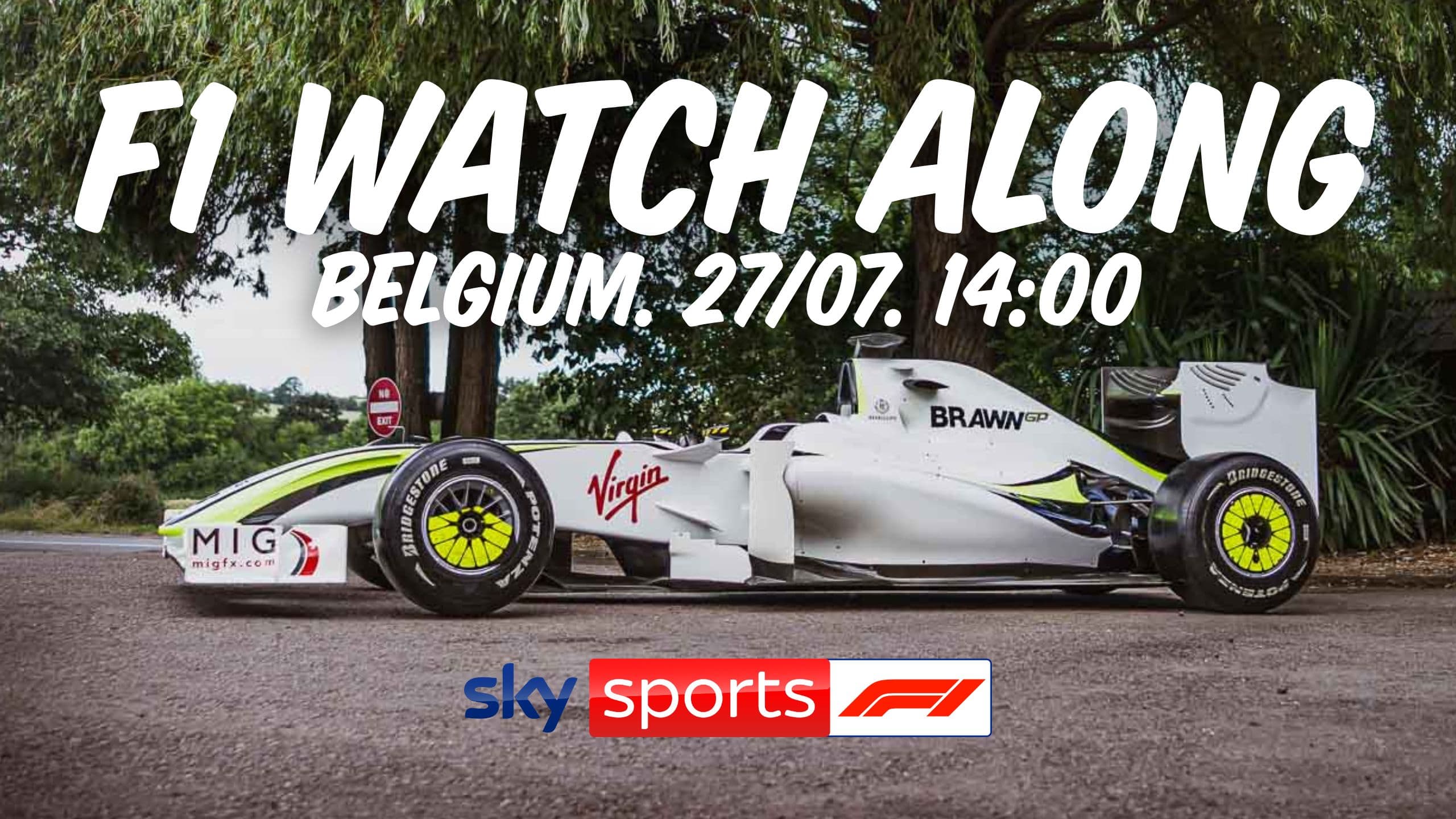 Formula One watch-along for the Belgium Grand Prix, Sunday July 27th at 2pm, across all our venues.