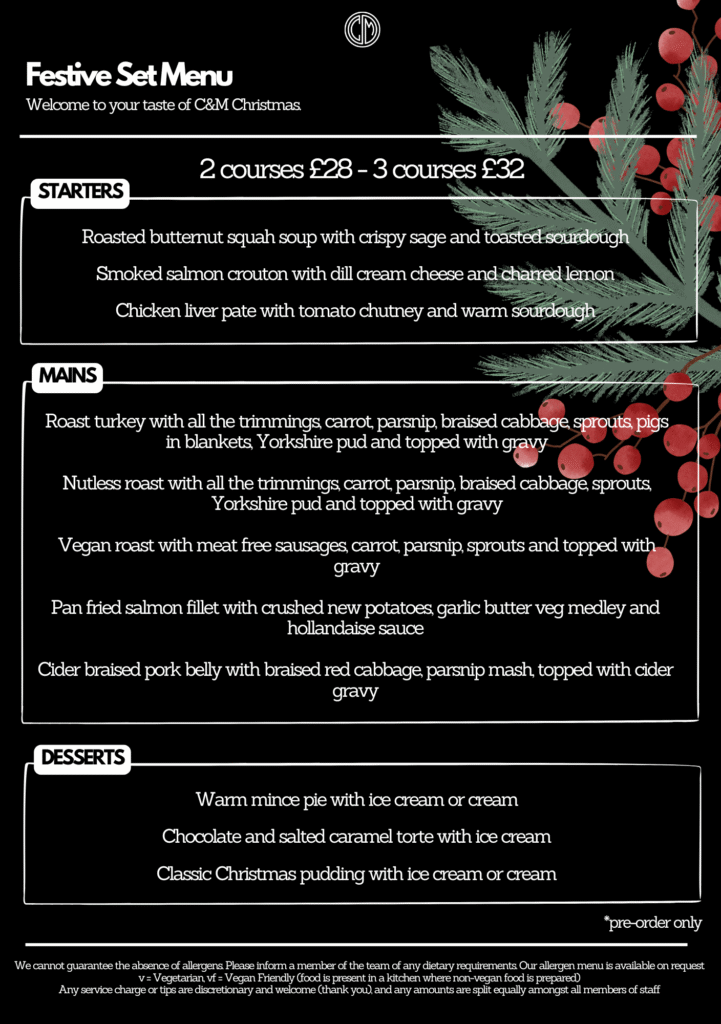 Christmas Set Menu